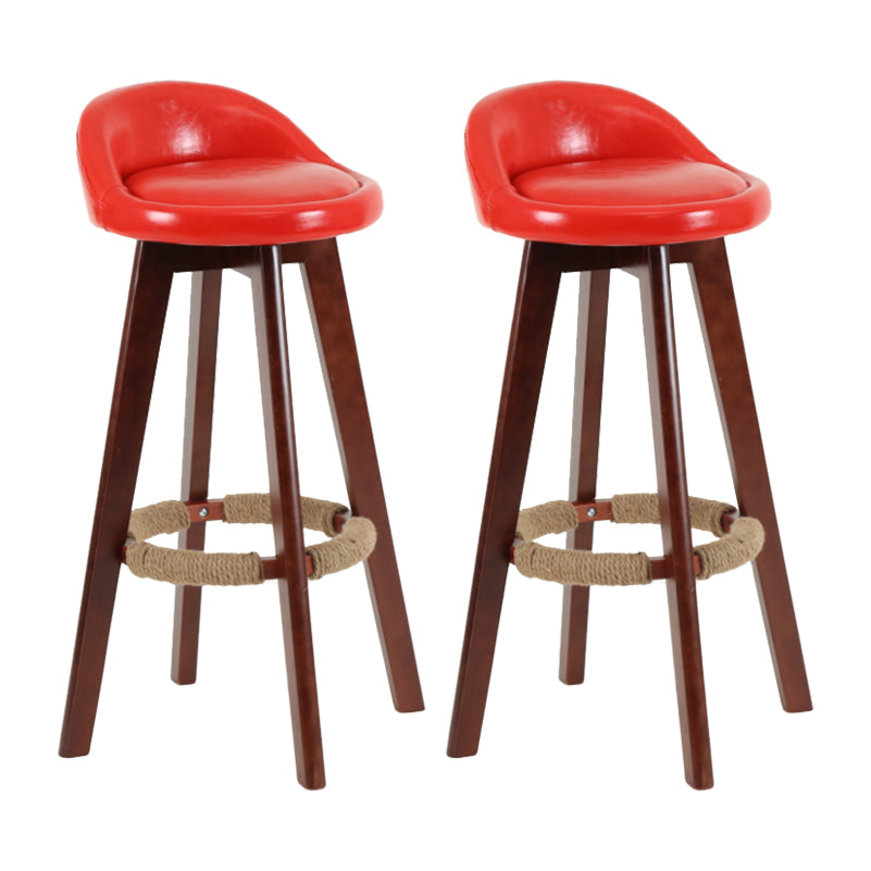 Tabouret de comptoir rotatif à dossier moderne, barre de ménage en bois avec coussin