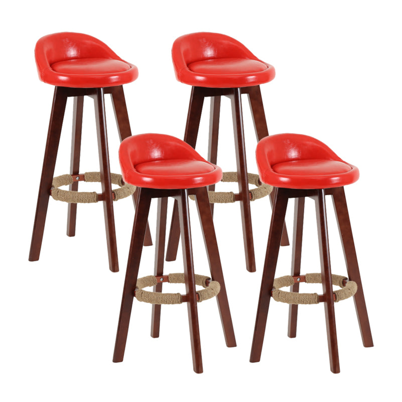 Tabouret de comptoir rotatif à dossier moderne, barre de ménage en bois avec coussin