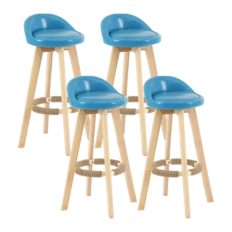 Tabouret de comptoir rotatif à dossier moderne, barre de ménage en bois avec coussin