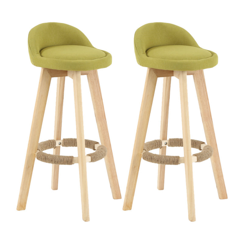 Tabouret de comptoir rotatif à dossier moderne, barre de ménage en bois avec coussin