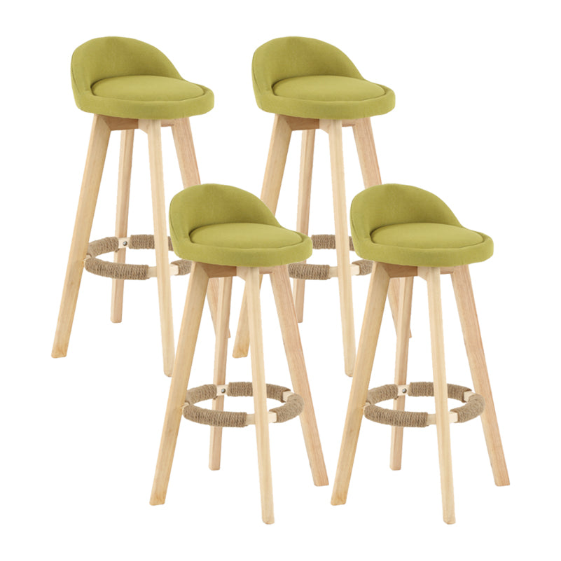 Tabouret de comptoir rotatif à dossier moderne, barre de ménage en bois avec coussin