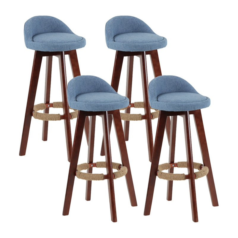 Tabouret de comptoir rotatif à dossier moderne, barre de ménage en bois avec coussin