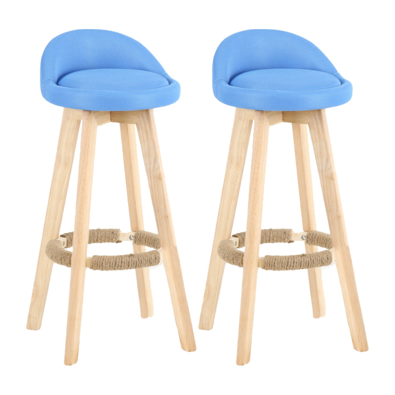 Tabouret de comptoir rotatif à dossier moderne, barre de ménage en bois avec coussin