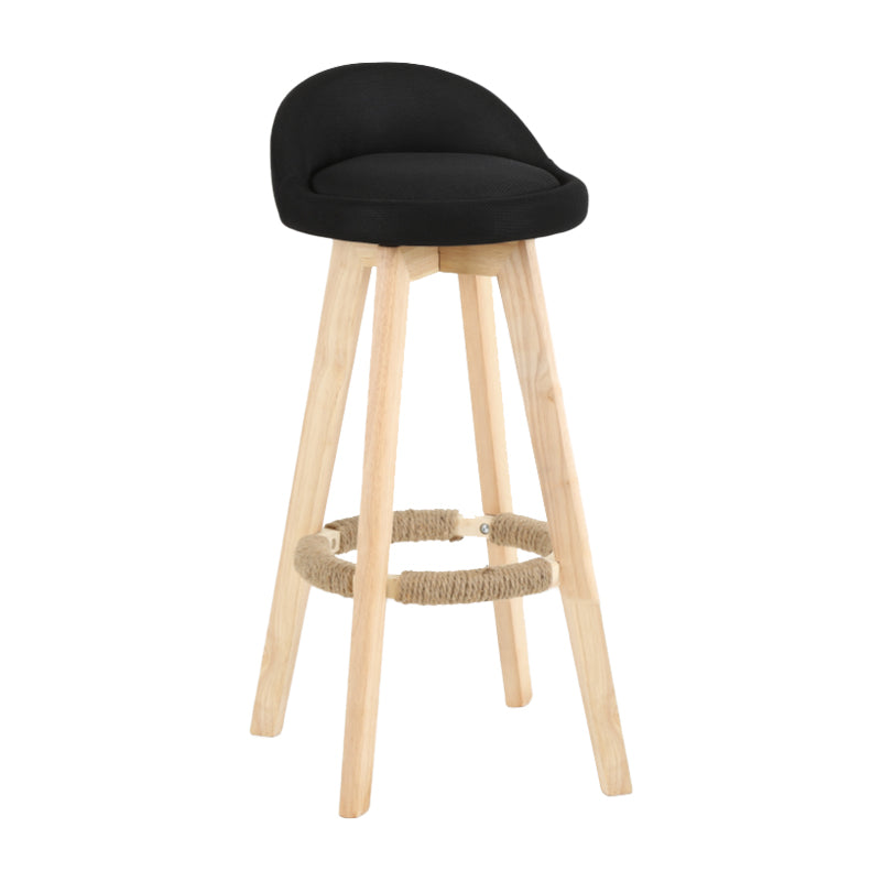Tabouret de comptoir rotatif à dossier moderne, barre de ménage en bois avec coussin