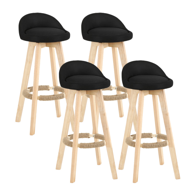 Tabouret de comptoir rotatif à dossier moderne, barre de ménage en bois avec coussin