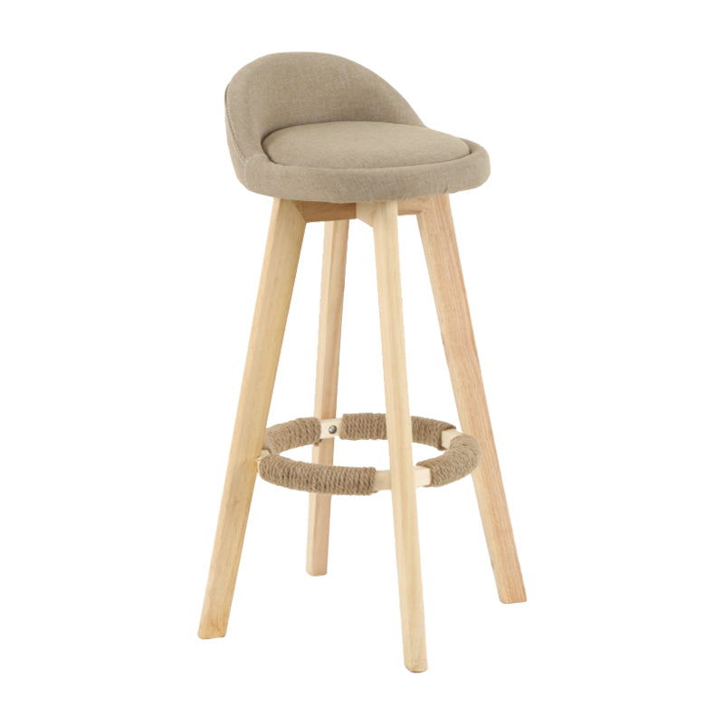 Tabouret de comptoir rotatif à dossier moderne, barre de ménage en bois avec coussin