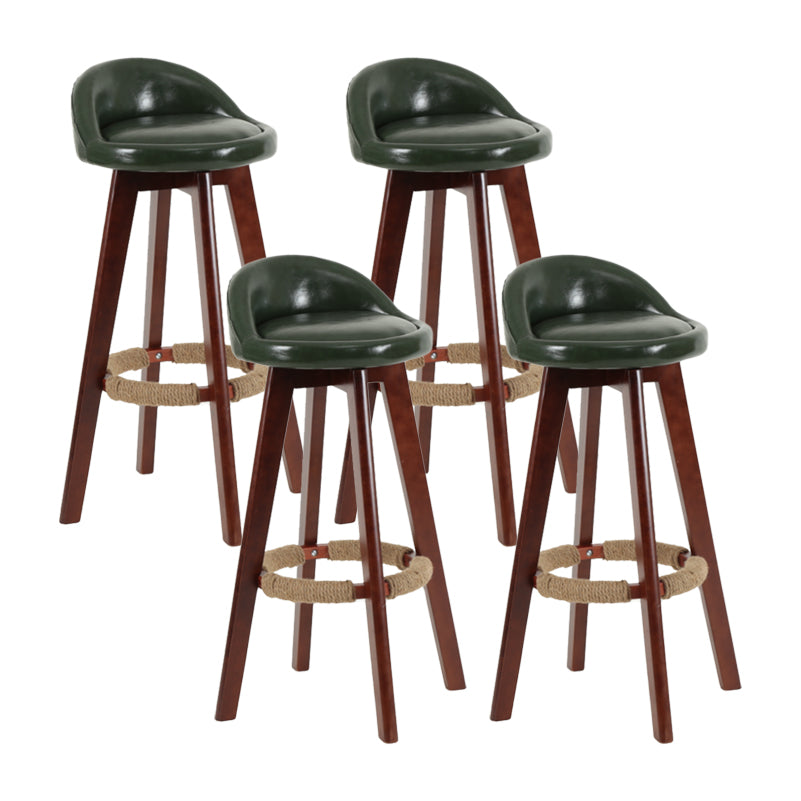 Tabouret de comptoir rotatif à dossier moderne, barre de ménage en bois avec coussin