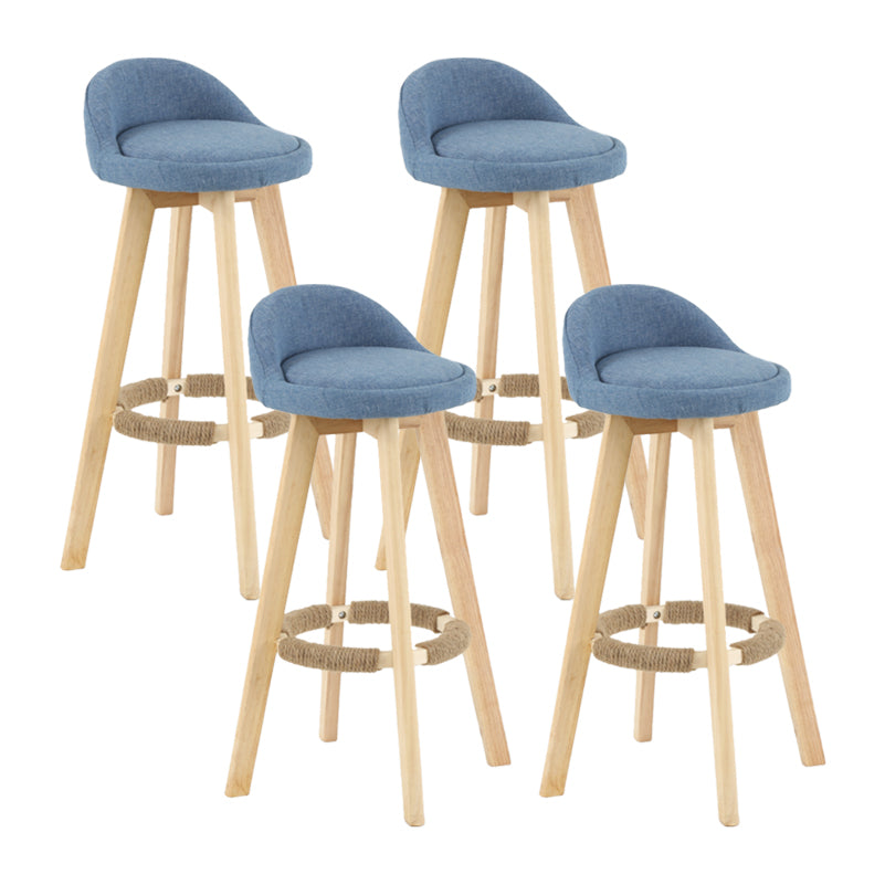 Tabouret de comptoir rotatif à dossier moderne, barre de ménage en bois avec coussin