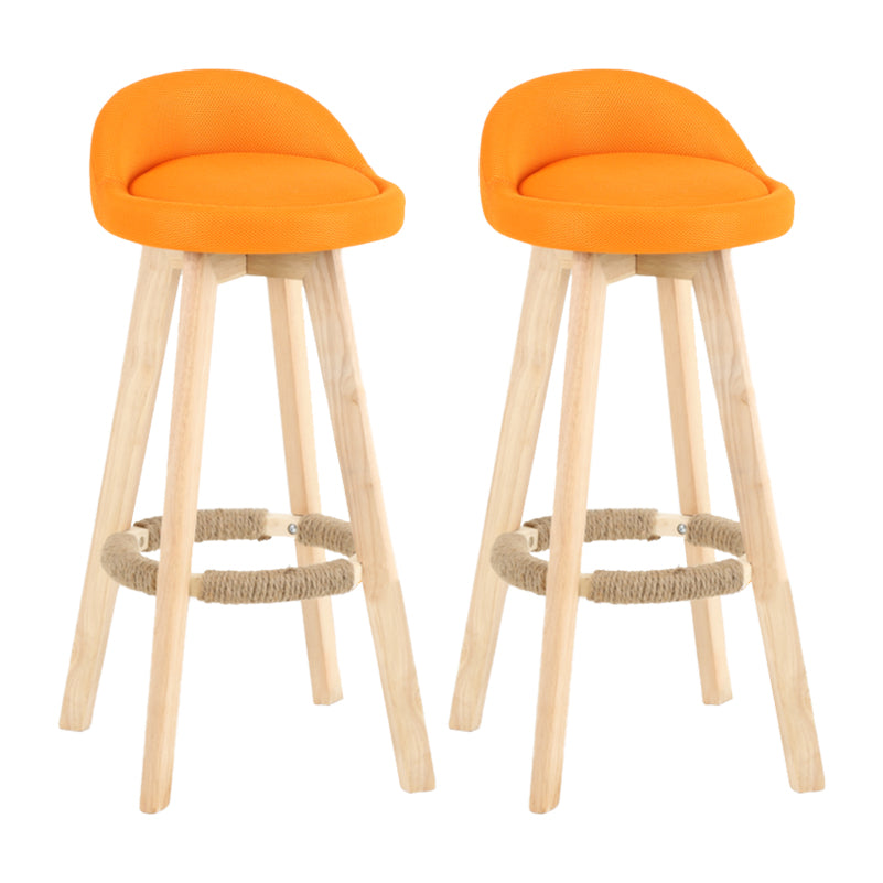 Tabouret de comptoir rotatif à dossier moderne, barre de ménage en bois avec coussin