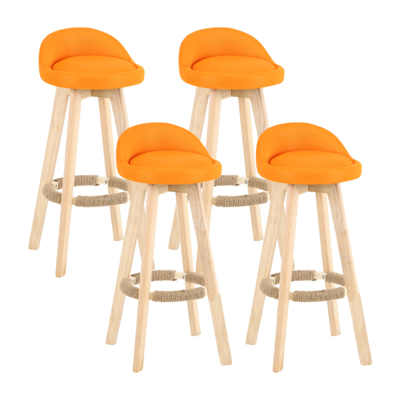 Tabouret de comptoir rotatif à dossier moderne, barre de ménage en bois avec coussin