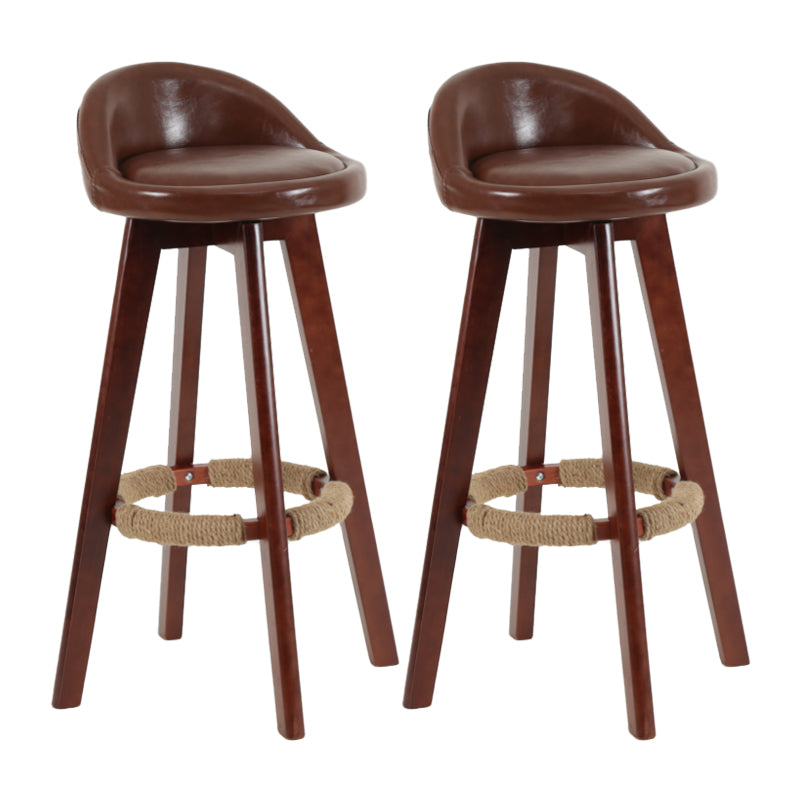 Tabouret de comptoir rotatif à dossier moderne, barre de ménage en bois avec coussin