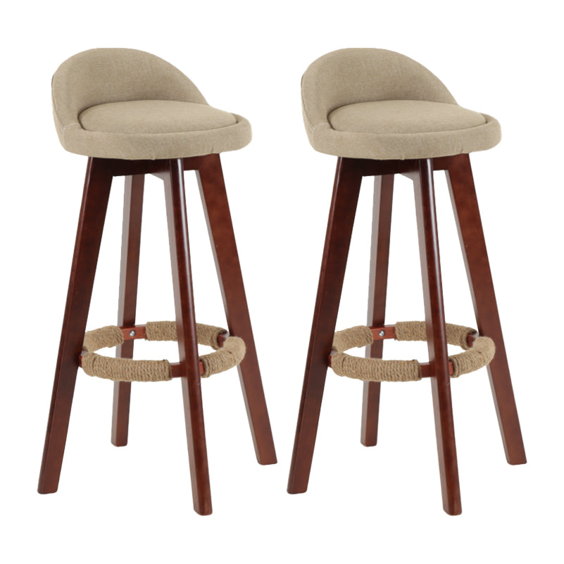 Tabouret de comptoir rotatif à dossier moderne, barre de ménage en bois avec coussin