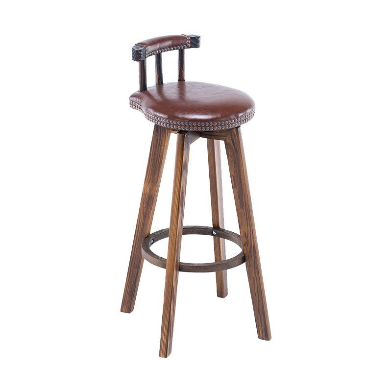 Taburete de bar sin brazos con respaldo moderno, taburete de bar para el hogar, de madera, con cojín y Pedal