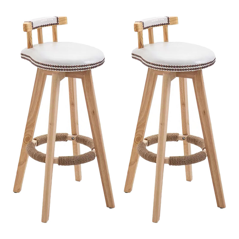 Taburete de bar sin brazos con respaldo moderno, taburete de bar para el hogar, de madera, con cojín y Pedal