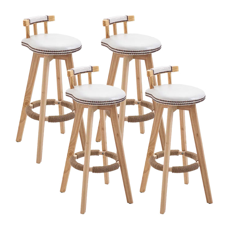 Taburete de bar sin brazos con respaldo moderno, taburete de bar para el hogar, de madera, con cojín y Pedal