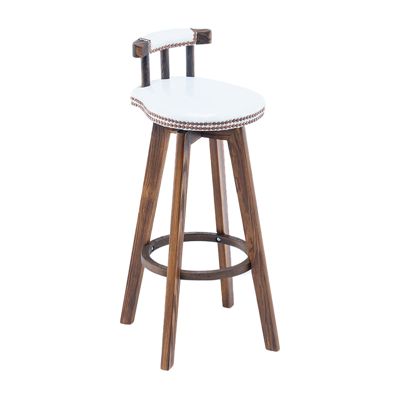 Taburete de bar sin brazos con respaldo moderno, taburete de bar para el hogar, de madera, con cojín y Pedal