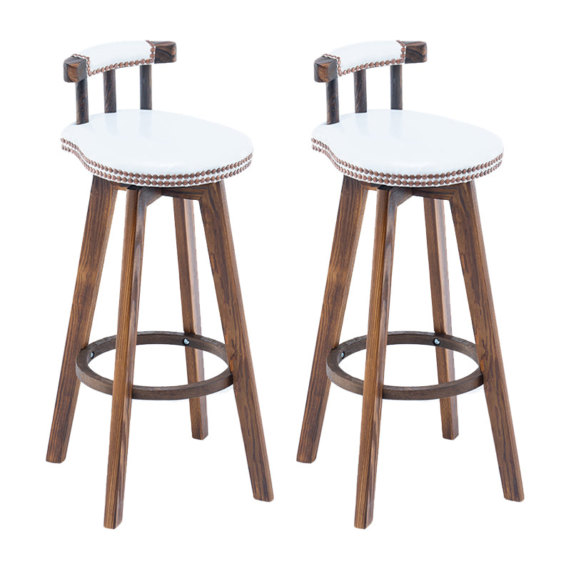 Taburete de bar sin brazos con respaldo moderno, taburete de bar para el hogar, de madera, con cojín y Pedal