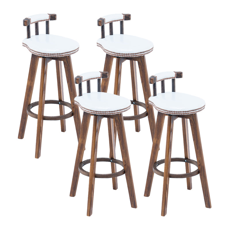 Taburete de bar sin brazos con respaldo moderno, taburete de bar para el hogar, de madera, con cojín y Pedal