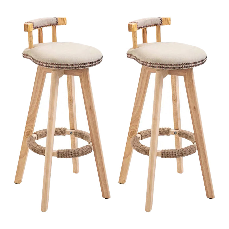Taburete de bar sin brazos con respaldo moderno, taburete de bar para el hogar, de madera, con cojín y Pedal