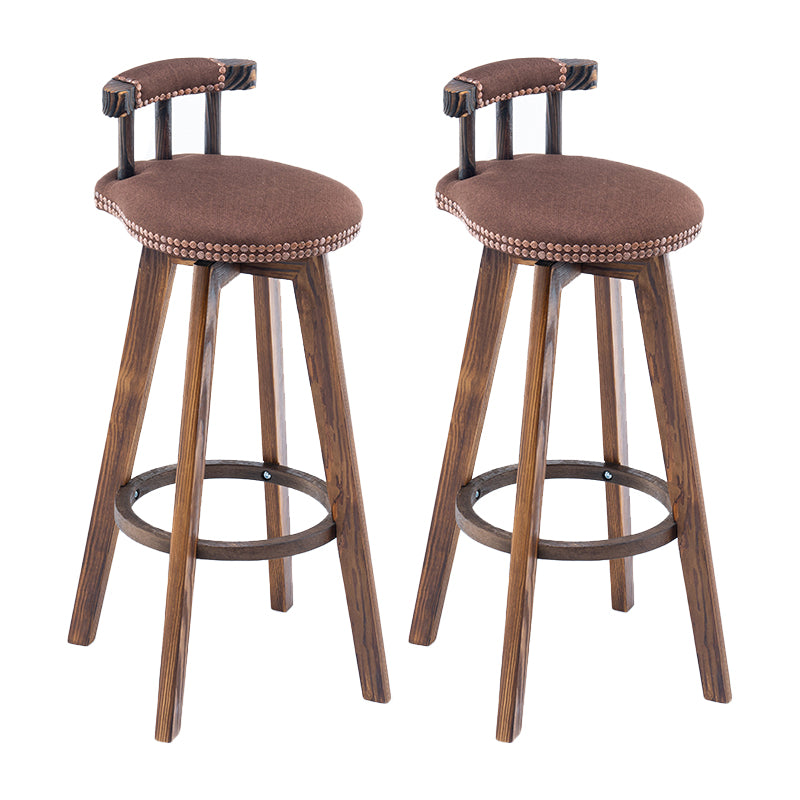 Taburete de bar sin brazos con respaldo moderno, taburete de bar para el hogar, de madera, con cojín y Pedal