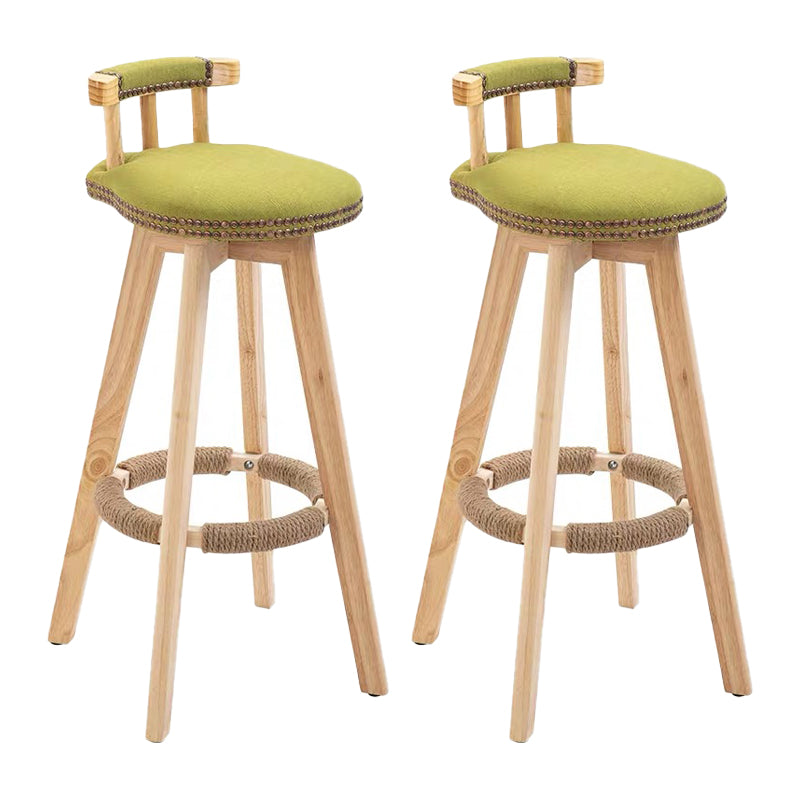 Taburete de bar sin brazos con respaldo moderno, taburete de bar para el hogar, de madera, con cojín y Pedal