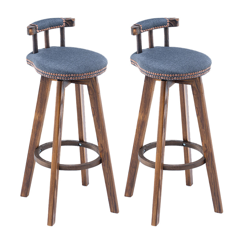 Taburete de bar sin brazos con respaldo moderno, taburete de bar para el hogar, de madera, con cojín y Pedal