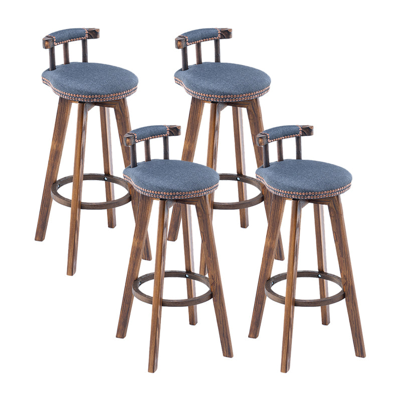 Taburete de bar sin brazos con respaldo moderno, taburete de bar para el hogar, de madera, con cojín y Pedal