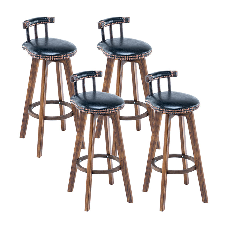 Taburete de bar sin brazos con respaldo moderno, taburete de bar para el hogar, de madera, con cojín y Pedal