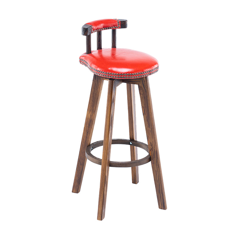 Taburete de bar sin brazos con respaldo moderno, taburete de bar para el hogar, de madera, con cojín y Pedal