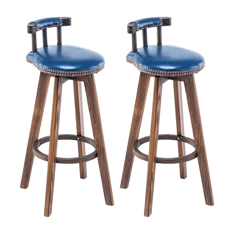 Taburete de bar sin brazos con respaldo moderno, taburete de bar para el hogar, de madera, con cojín y Pedal
