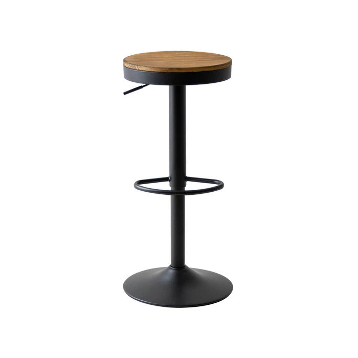 Taburetes de mostrador ajustables modernos, taburete de bar interior de madera sin brazos con reposapiés