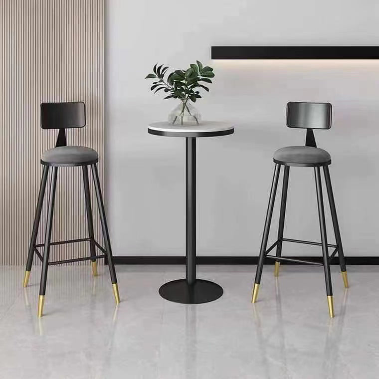 Taburetes de bar contemporáneos, taburete de bar interior tapizado sin brazos, base de acero inoxidable