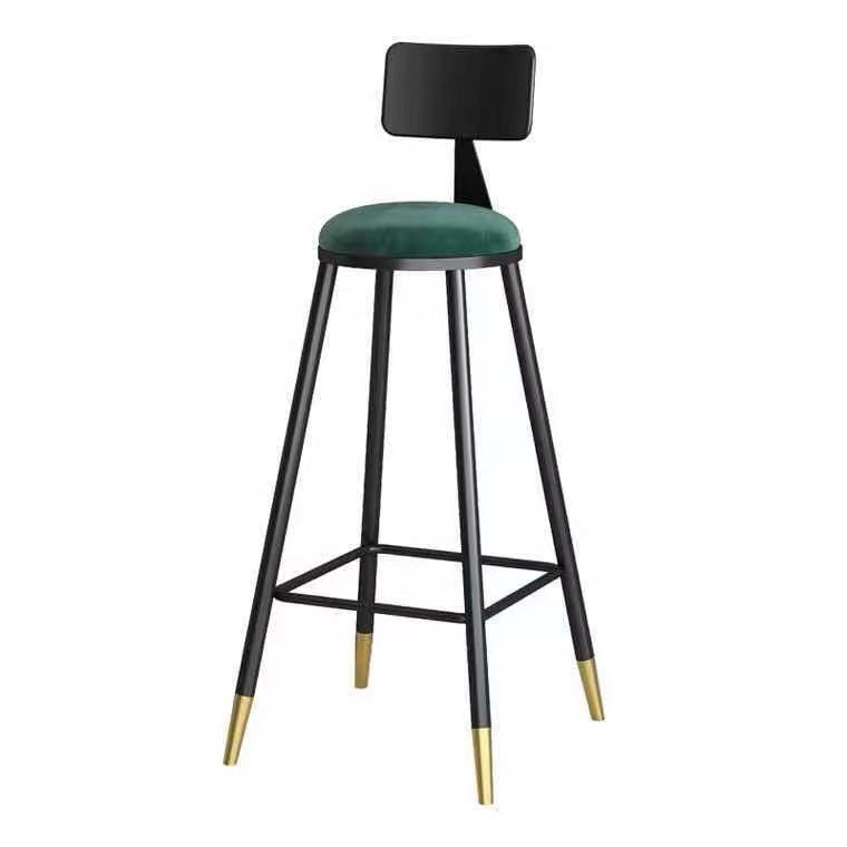 Taburetes de bar contemporáneos, taburete de bar interior tapizado sin brazos, base de acero inoxidable