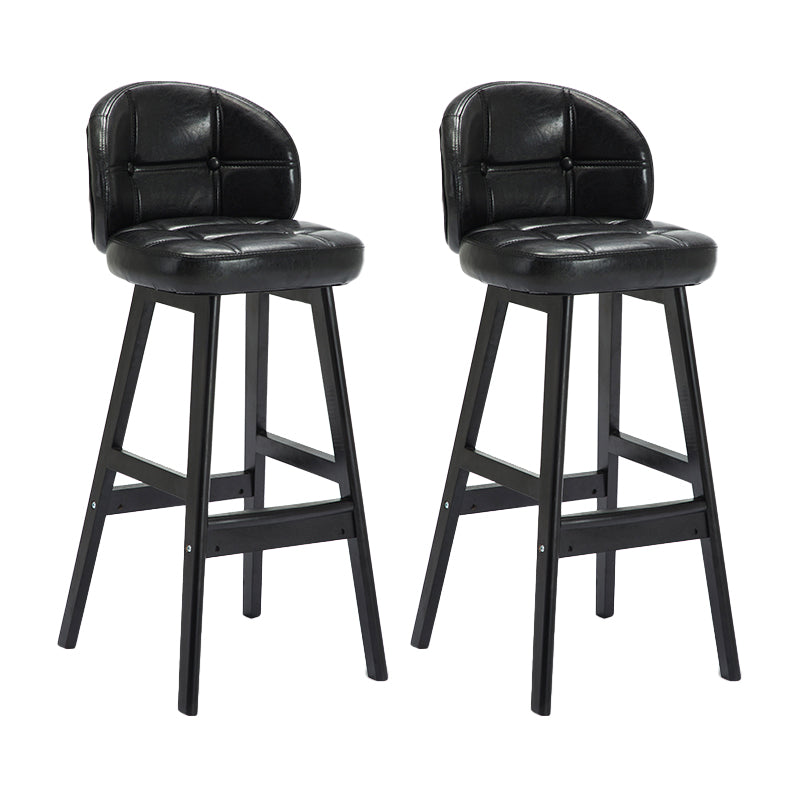 Taburete de bar sin brazos moderno, taburete de bar de madera para el hogar con cojín