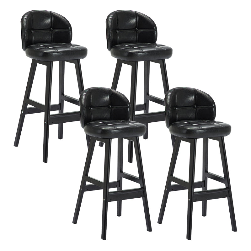 Taburete de bar sin brazos moderno, taburete de bar de madera para el hogar con cojín