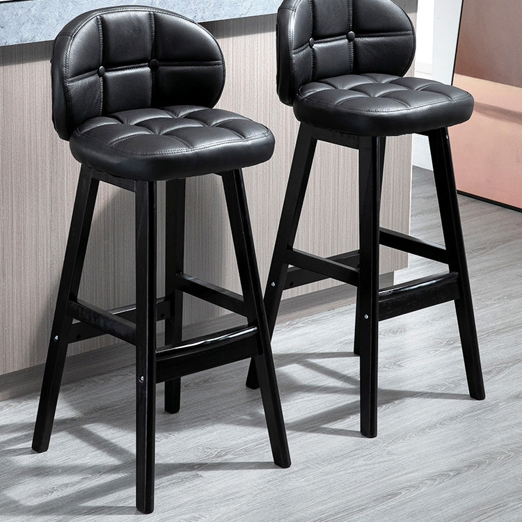 Taburete de bar sin brazos moderno, taburete de bar de madera para el hogar con cojín