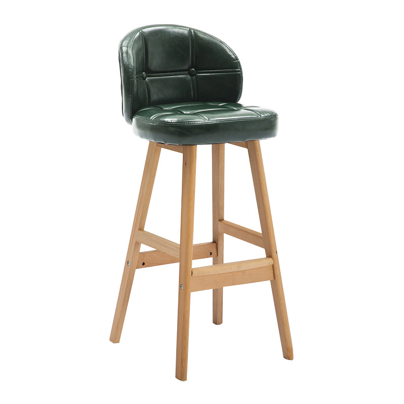 Taburete de bar sin brazos moderno, taburete de bar de madera para el hogar con cojín