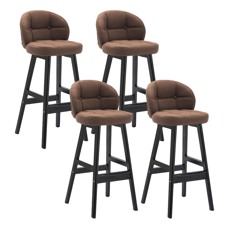 Taburete de bar sin brazos moderno, taburete de bar de madera para el hogar con cojín