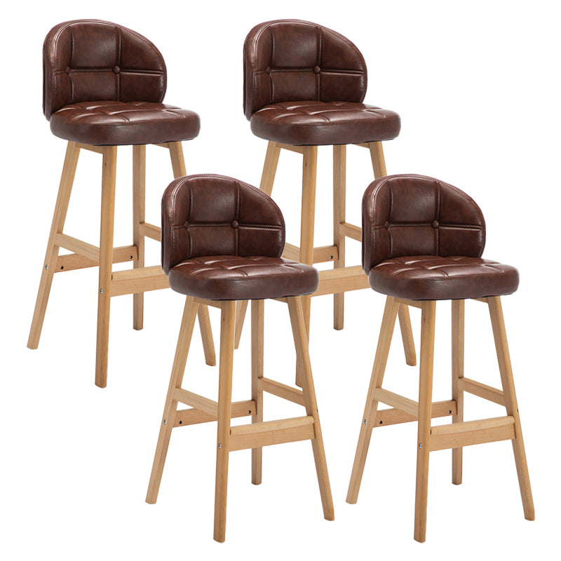 Taburete de bar sin brazos moderno, taburete de bar de madera para el hogar con cojín