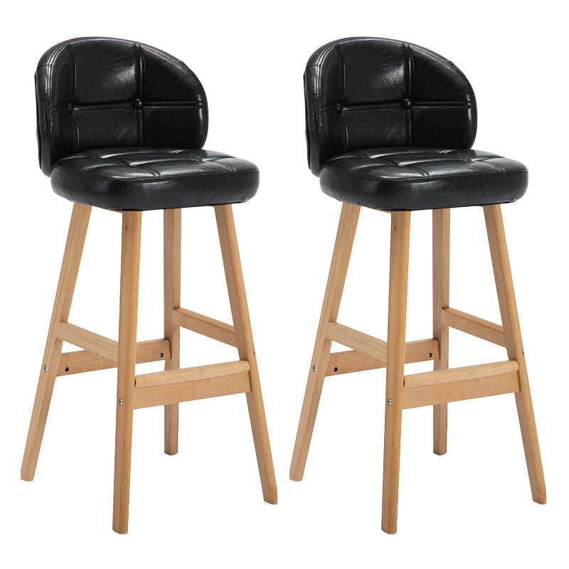 Taburete de bar sin brazos moderno, taburete de bar de madera para el hogar con cojín