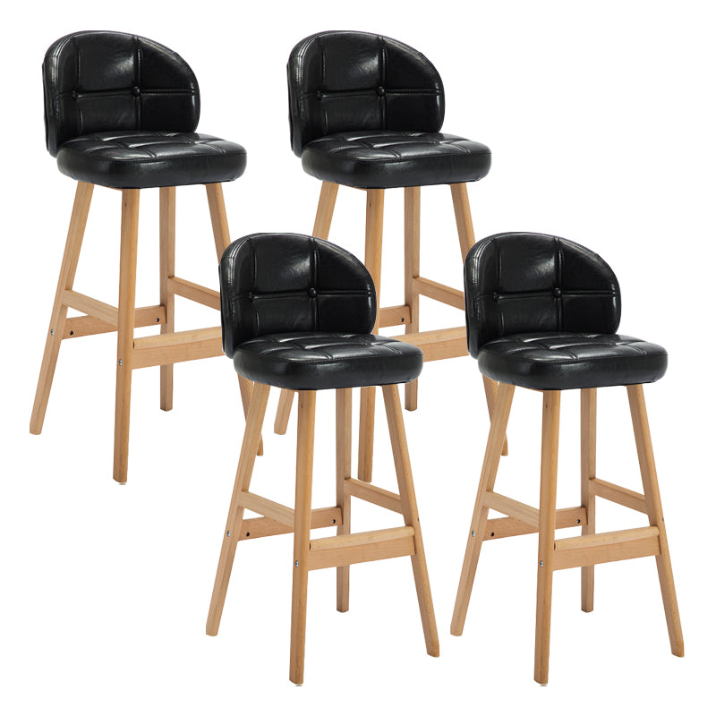 Taburete de bar sin brazos moderno, taburete de bar de madera para el hogar con cojín