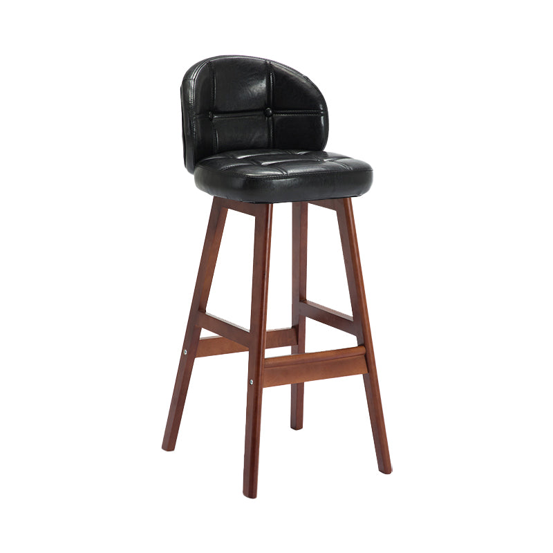 Taburete de bar sin brazos moderno, taburete de bar de madera para el hogar con cojín