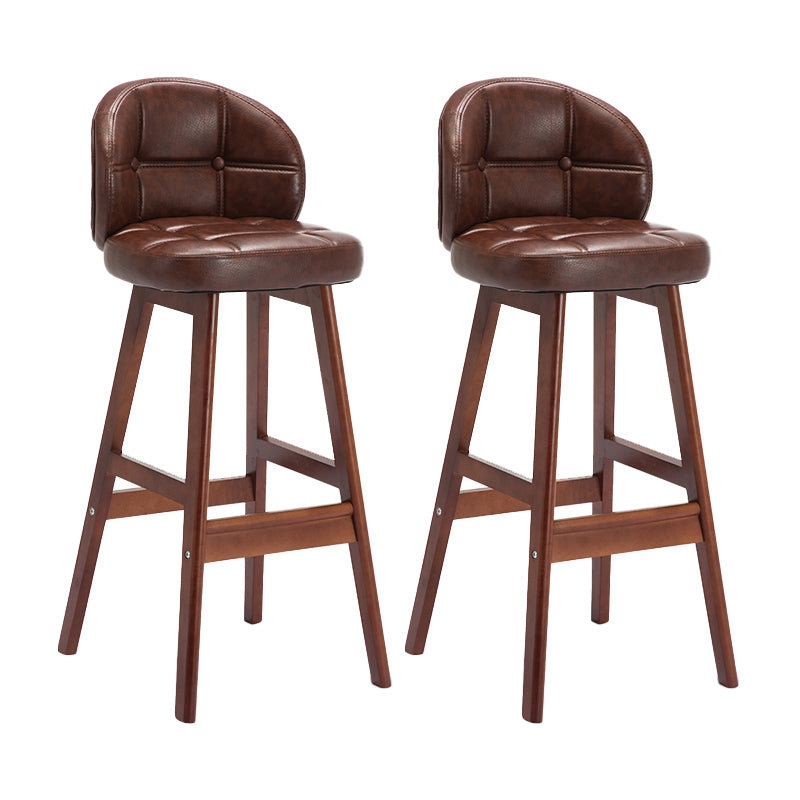 Taburete de bar sin brazos moderno, taburete de bar de madera para el hogar con cojín