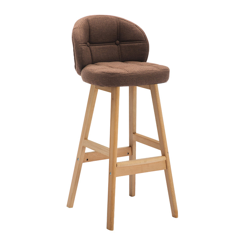 Taburete de bar sin brazos moderno, taburete de bar de madera para el hogar con cojín