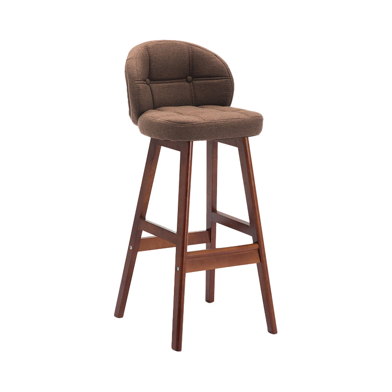 Taburete de bar sin brazos moderno, taburete de bar de madera para el hogar con cojín