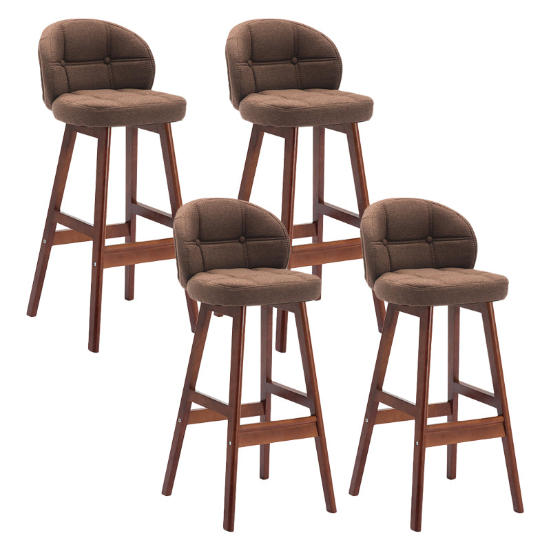 Taburete de bar sin brazos moderno, taburete de bar de madera para el hogar con cojín