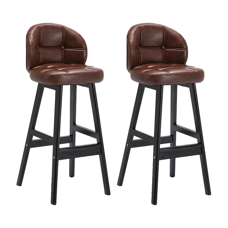 Taburete de bar sin brazos moderno, taburete de bar de madera para el hogar con cojín