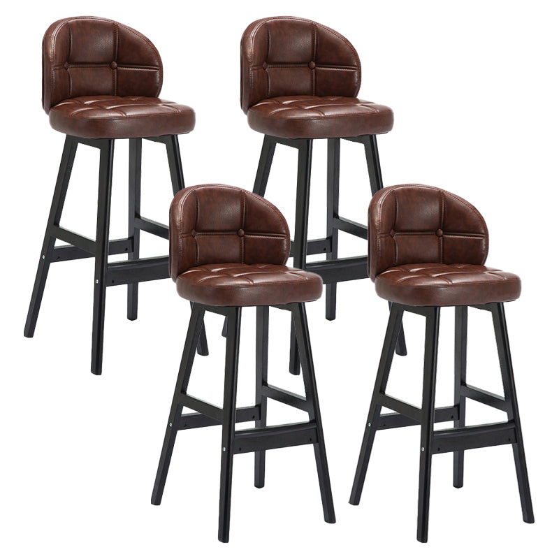 Taburete de bar sin brazos moderno, taburete de bar de madera para el hogar con cojín
