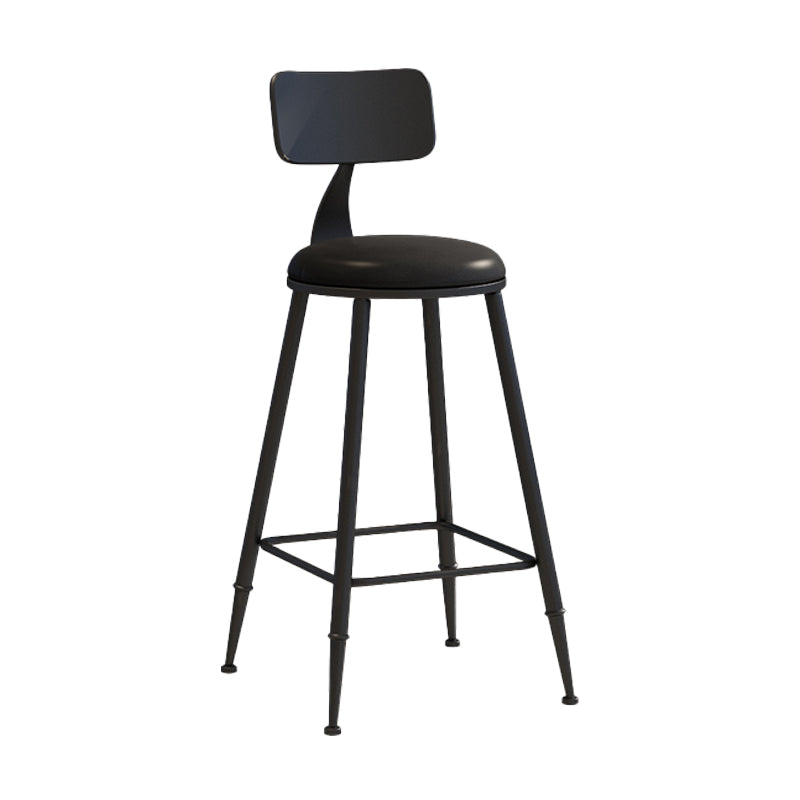 Moderner Barhocker mit Ledersitzen, Metallgestell mit 4 Beinen, bunter Barhocker für das Wohnzimmer