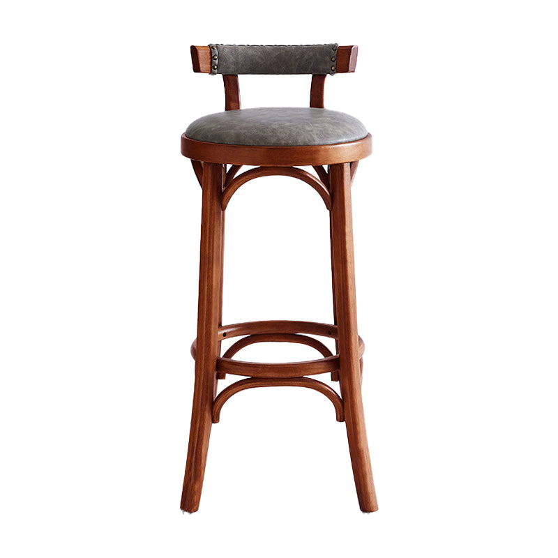 Industrial Wood Quilted Distressed Barstool 29.5" H Indoor Tall Stool with Round Seat
